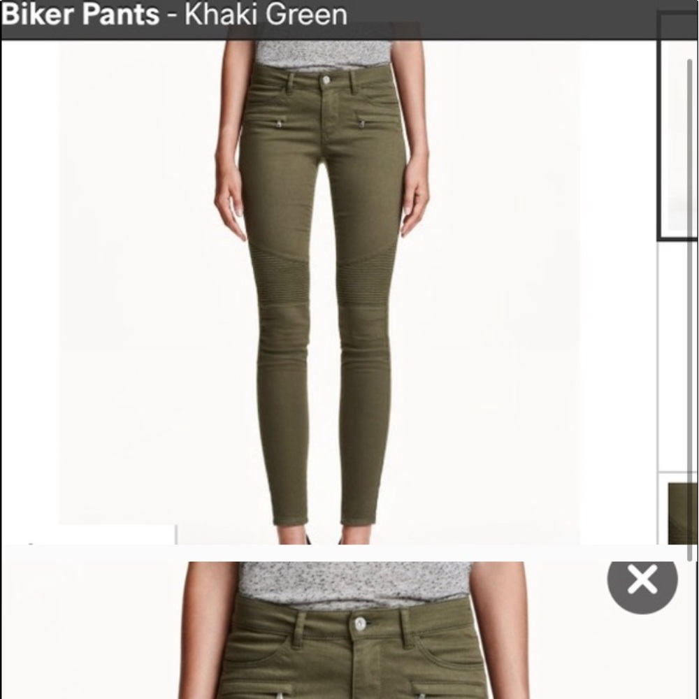 NWT Moto biker skinny jeans in hunter green 31